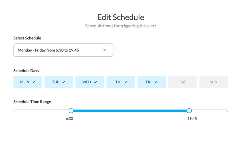 cThings Cloud alert schedule