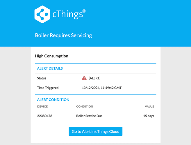 cThings Cloud email alert notification